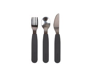 Babyutstyr - Filibabba Silicone cutlery set - Stone Grey - FI-02290