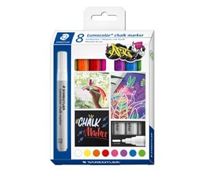 Skrive- & Tegneverktøy - Staedtler Chalk marker Lumocolor 2.4mm 8pcs - 344 C8