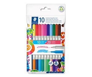 Skrive- & Tegneverktøy - Staedtler Fibre tip pen 2tips twin color 10pc - 3280 C10