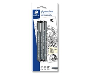 Skrive- & Tegneverktøy - Staedtler pigment liner black 0.1mm - 308S-9BK3D