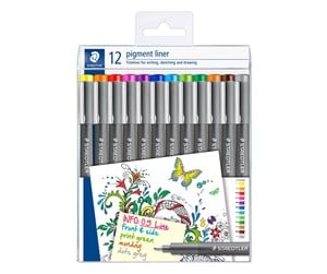 Skrive- & Tegneverktøy - Staedtler pigment liner 0.5 box of 12 colours - 308-S TB12