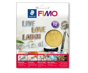 Hobbyartikler - Staedtler Accessory fimo Leaf metal gold 10pc - 8781-11