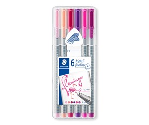 Skrive- & Tegneverktøy - Staedtler Fineliner triplus flamingo 6pcs box - 334 SB6CS6