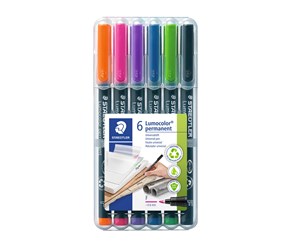 Skrive- & Tegneverktøy - Staedtler Universal pen Lumocolor perm F 6pcs - 318 WP6-1