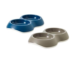 Hund - Savic Delice 2x0.2 L Double Feeding Bowl Assorted Colours - H2034