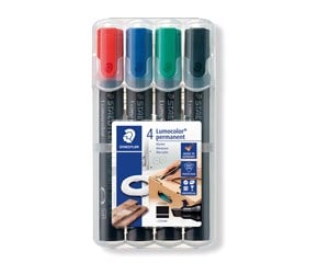 Skrive- & Tegneverktøy - Staedtler Marker Lumocolor permanent 4pcs.box - 350 WP4