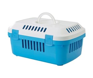 Smådyr - Savic Discovery compact pet carrier 33x48x23 cm white/blue - K3226L