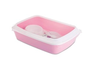 Katt - Savic Iriz Starter Kit Litter Tray 42x31x12.5cm Pink/White - K2002P