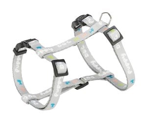 Hund - Trixie Junior Puppy H-Harness with Lead M-L: 27-45cm/10mm 2m. light grey - TX15350