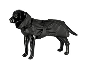 Hund - Dogman Dog Raincoat Aqua Black 35cm - 757095