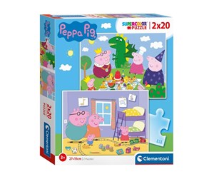 Puslespill - Clementoni Puzzle Peppa Pig 2x20st. Gulv - 24778