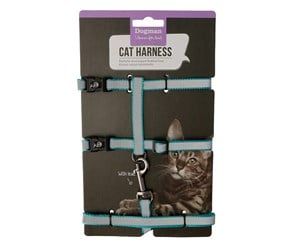 Katt - Dogman Kattesele-set Stripe Turkis - 225228