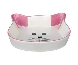 Katt - Trixie Ceramic Bowl cat face 0.25 l/12 cm assorted colours - TX24494