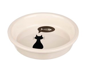 Katt - Trixie Ceramic Bowl cat 0.25 l/ø 13 cm white - TX24499