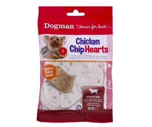 Hund - Dogman Dog Treats Chicken Chip Hearts 30g - 320212