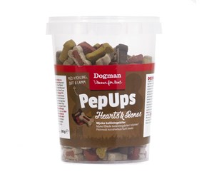 Hund - Dogman Pep Ups Hearts o Bones mix300g - 473016