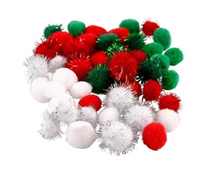 Kreative leker - Creativ Company Pompoms Christmas 48pcs. - 51881