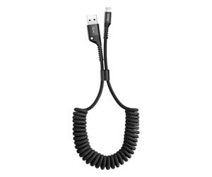 USB - Baseus Spring-loaded cable Lightning 1m 2A (black) - CALSR-01