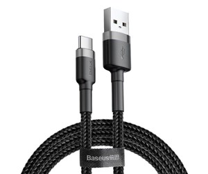 USB - Baseus Cafule cable USB-C 3A 0.5m (Gray+Black) - CATKLF-AG1