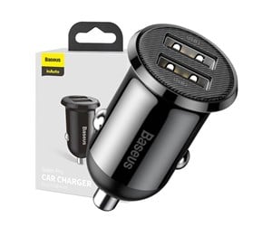 Mobil - Adaptere og ladere - Baseus Grain Pro Car Charger 2x USB 4.8A (black) - CCALLP-01