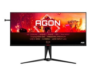 Skjerm - 39" AOC AGON AG405UXC - 3440x1440 - 144Hz - IPS - 90W USB-C - KVM - AG405UXC