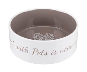 Hund - Trixie Pet's Home Ceramic Bowl 1.4 l/ø 20 cm creme /taupe - TX25055