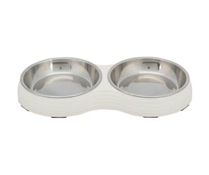 Katt - Trixie Bowl Set melamine/stainless steel 2x0.2 l/ø13cm/27x3x14cm - TX25187