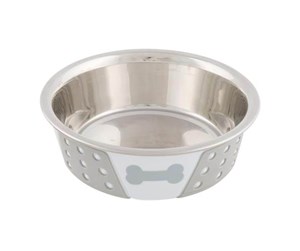 Hund - Trixie Stainless Steel Bowl 0.4 l/ø 14 cm white - TX25255