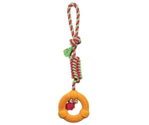 Hund - Trixie Playing Rope with Ring 12 cm/41 cm assorted colours - TX33191