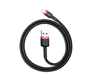 USB - Baseus Cafule Double-sided USB Lightning Cable 2.4A 1m (Black+Red) - CALKLF-G91