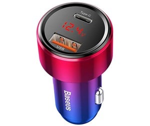 Mobil - Adaptere og ladere - Baseus Magic Car Charger USB + USB-C QC 4.0 PD 45W (Red+Blue) - CCMLC20C-09