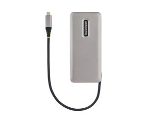 USB-hub - StarTech.com 4-Port USB-C Hub 1x USB-A and 3x USB-C Ports USB 3.1 10Gbps Bus Powered USB Type C Hub with 9.8in (25cm) Wrap-Around Cable USB-hub - 4 porter - Grå - HB31CM1A3CB