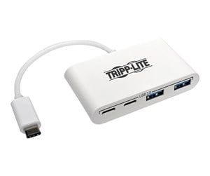 USB-hub - Tripp Lite 4-Port USB C USB 3.1 Gen 1 Portable Hub USB-C to x2 USB-A and x2 USB-C USB Type-C USB Type C - hub - 4 ports USB-hub - 4 porter - Hvit - U460-004-2A2C