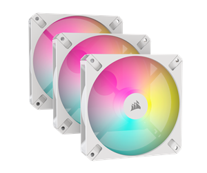 Kabinettvifte - Corsair iCUE AR120 Digital RGB - White - 3-pack - Kabinettvifte - 120mm - Hvit med RGB-lys - 27 dBA - CO-9050169-WW