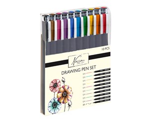 Arts & Crafts - Tilbehør - Nassau Drawing pen set fineliners coloured - 10 pcs - AR0826/GE