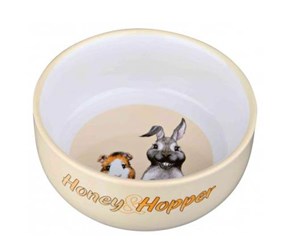 Smådyr - Trixie Honey & Hopper Ceramic Bowl 250 ml/ø 11 cm assorted colours - TX60808