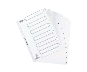 Lommer, Omslag & Registre - Oxford ELBA StrongLine - divider - for A4 - white - 100204771