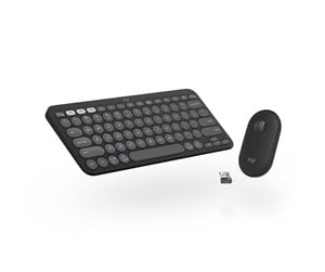 Tastatur - Logitech Pebble 2 Combo Wireless Keyboard/Mouse - Tonal Graphite - Tastatur & Mussett - Nordisk - Svart - 920-012257