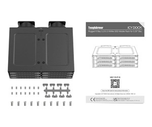 Harddisk - Tilbehør - Icy dock ToughArmor MB118VP-B - storage enclosure - 6 x U.2/U.3 NVMe SSD mobile rack for 5.25"​ bay with SlimSAS SFF-8654 8i - PCIe 4.0 - PCIe 4.0 - MB118VP-B