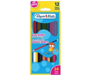 Skrive- & Tegneverktøy - Paper Mate Children's Colouring Pencils | Dual-Ended Design | Pre-Sharpened Coloured Pencils | Assorted Colours | 12 Count (24 Colours) - 2180832