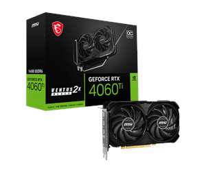 Grafikkort - MSI GeForce RTX 4060 Ti VENTUS 2X BLACK - 16GB GDDR6 RAM - Grafikkort - RTX 4060 TI VENTUS 2X BLACK 16G