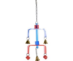 Fugl - VADIGRAN Bird Toy plexi with bells and dice 37cm - FF14523