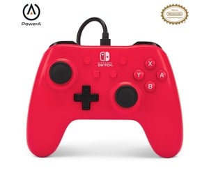 Spill - Tilbehør - PowerA Wired Controller for Nintendo Switch - Raspberry Red - Controller - Nintendo Switch - NSGP0142-01