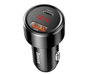 Mobil - Andre tilbehør - Baseus Magic Car Charger USB + USB-C QC 4.0 PD 45W (Black) - CCMLC20C-01