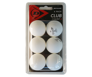 Sport & Fitness - Dunlop Club Champ 40+ 6 Tabletennis Balls - DU679345IONE SIZE