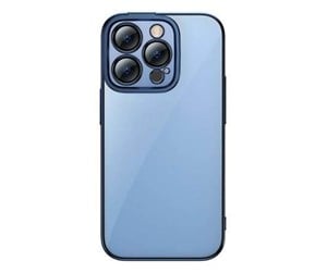 Mobil - Deksel og etui - Baseus Glitter Transparent Case and Tempered Glass set for iPhone 14 Pro (blue) - ARMC021303