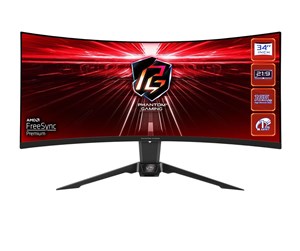 Skjerm - 34" ASRock PG34WQ15R2B - 3440x1440 - 165Hz - VA - HDR400 - Curved - PG34WQ15R2B