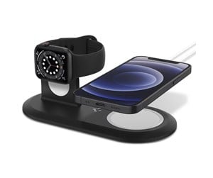 Mobil - Adaptere og ladere - Spigen Magsafe Charger & Apple watch stand 2 in 1 Mag Fit Duo - black - AMP02796