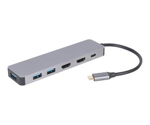 Dokkingstasjon - Gembird Cablexpert A-CM-COMBO3-03 - docking station - USB-C 3.1 - 2 x HDMI - A-CM-COMBO3-03