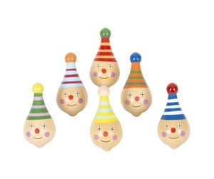 Treleker - Small Foot - Wooden Spinning Top Clown 6pcs. - 6138